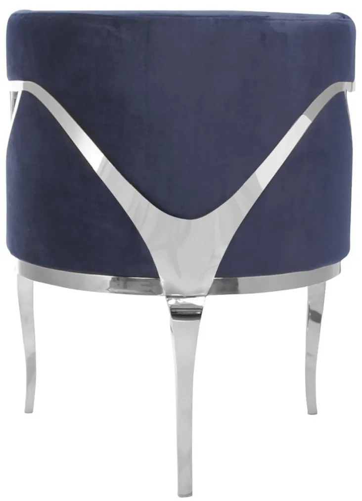 Fotoliu tapitat Morello bleumarin/silver – H78 cm