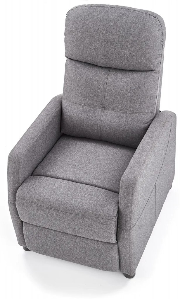 Fotoliu recliner Felipe stofa gri H103 cm