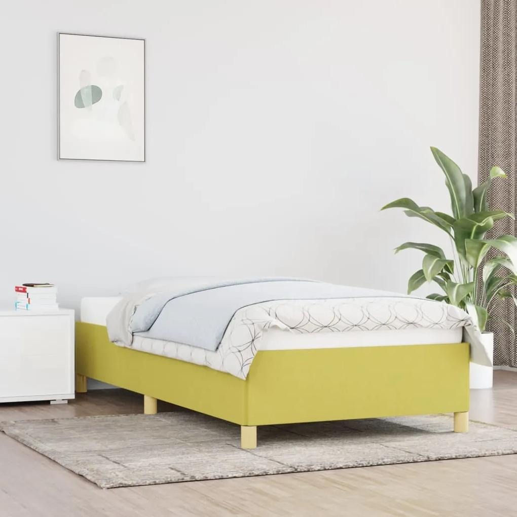 Cadru de pat, verde, 100 x 200 cm, material textil Verde, 35 cm, 100 x 200 cm