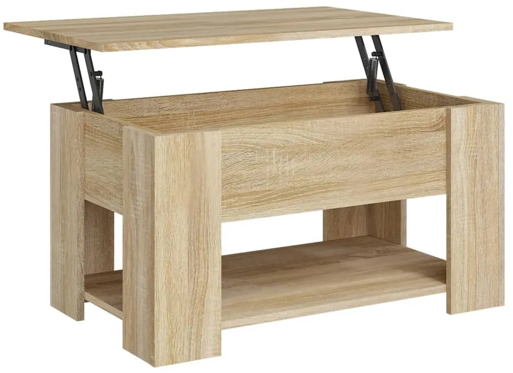 809713 vidaXL Măsuță de cafea, stejar sonoma, 79x49x41 cm, lemn prelucrat