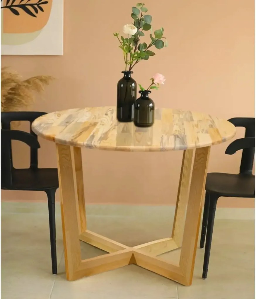 Masa rotund  dining din lemn  Homs, seria A-620,90 x 75 cm,30176