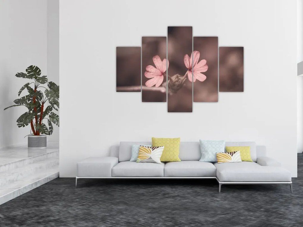 Tablou cu floare roz (150x105 cm)
