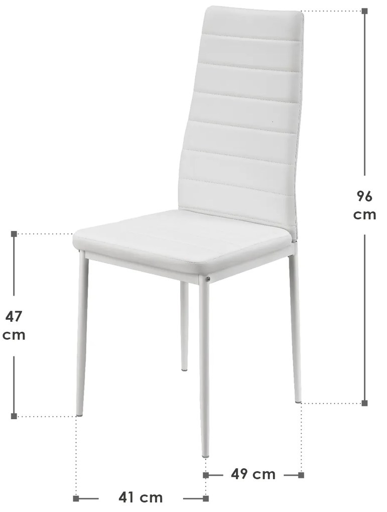 Set de 4 scaune de sufragerie Loja - alb