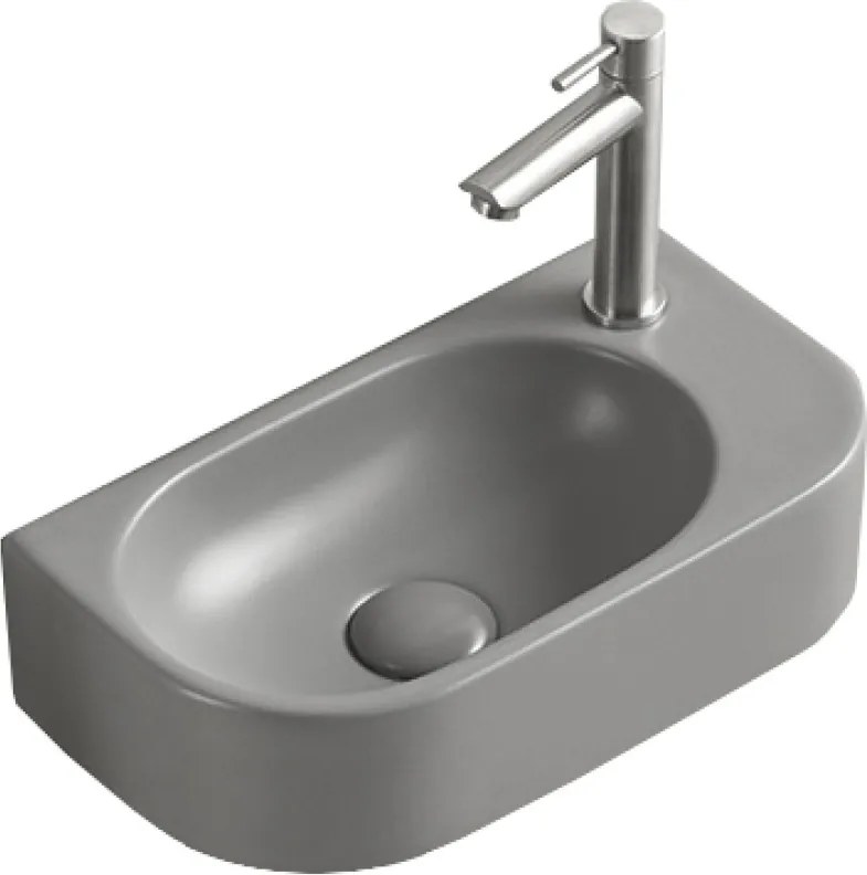 Mexen Viera chiuvetă pe blat stângă 40 x 21 cm, gri deschis mat - 21274061L