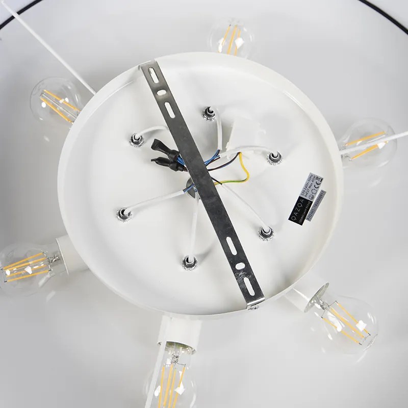 Plafoniera country neagra 70 cm - Drum