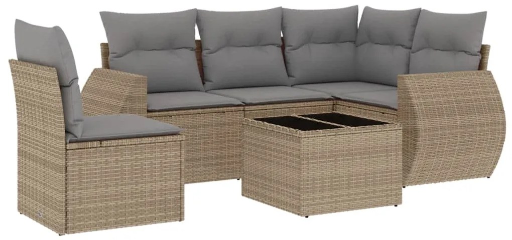 vidaXL Set canapele de grădină cu perne, 6 piese, bej, poliratan