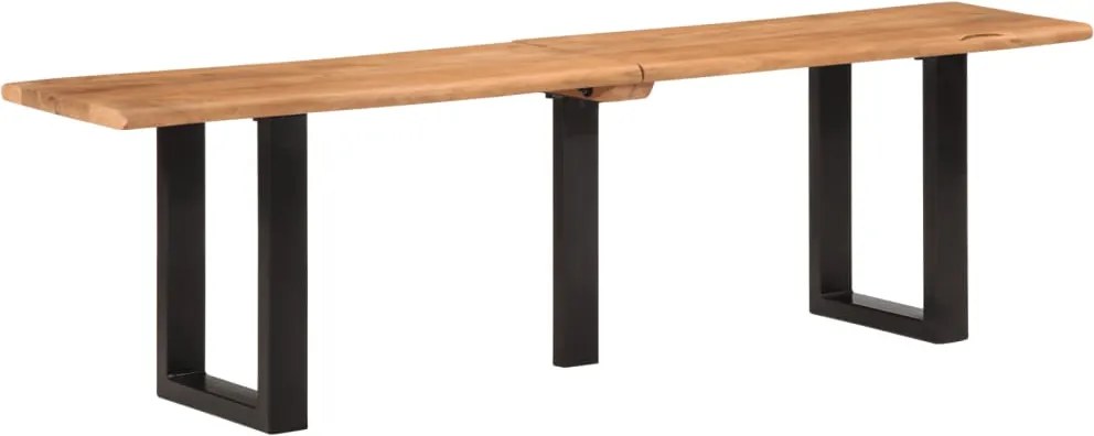 vidaXL Bancă, 160 cm, lemn masiv de acacia și oțel