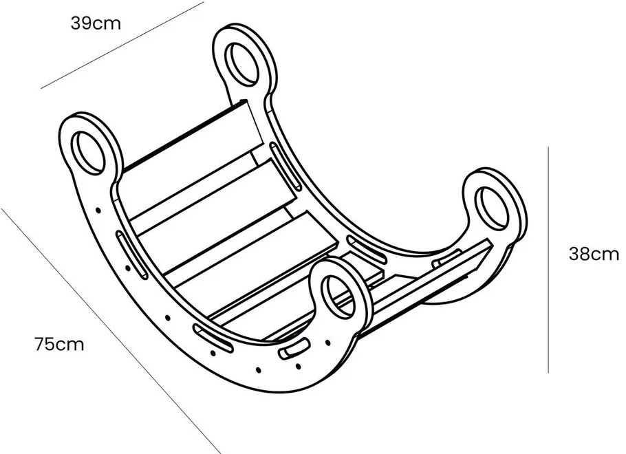 Leagăn alb-roz din lemn de pin 39x75x38 cm Montessori – Meowbaby