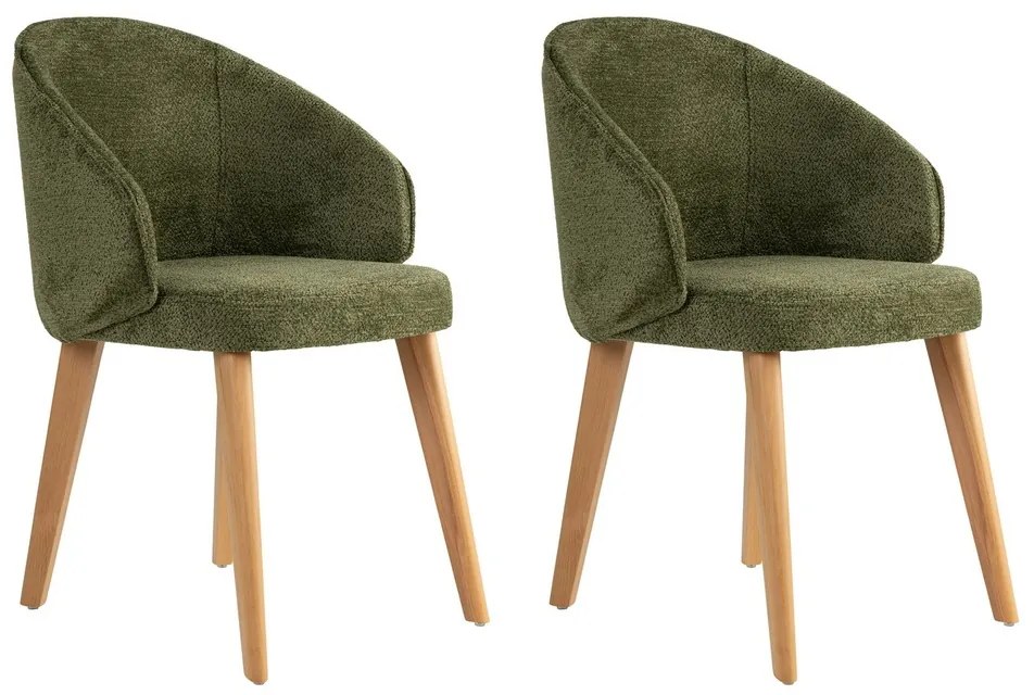 Set de scaune de sufragerie Bentley Green andLight Oak, 2 buc.