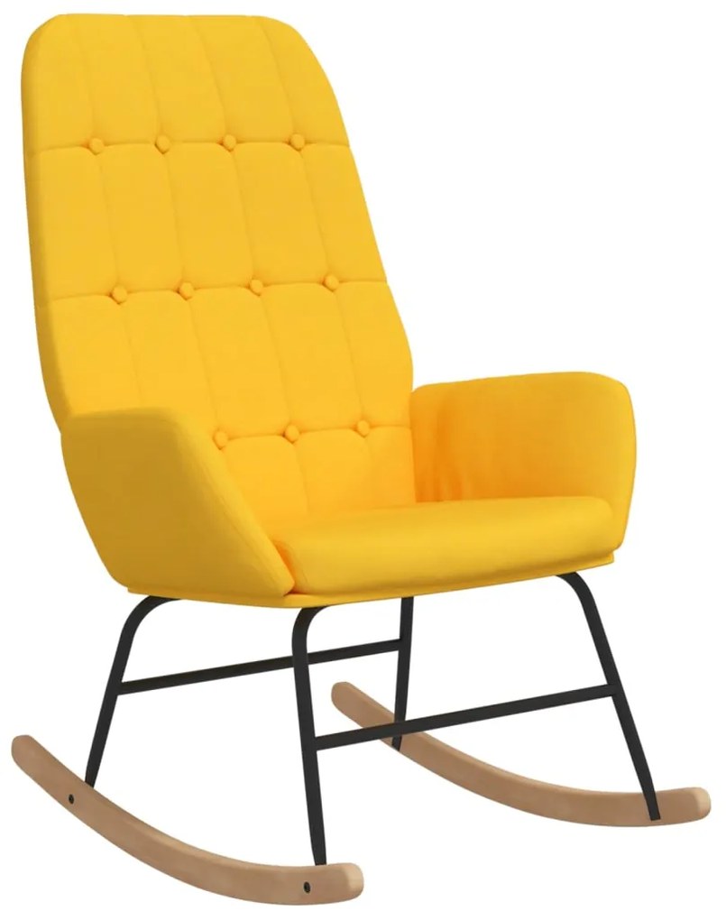 vidaXL Scaun balansoar, galben muștar, material textil