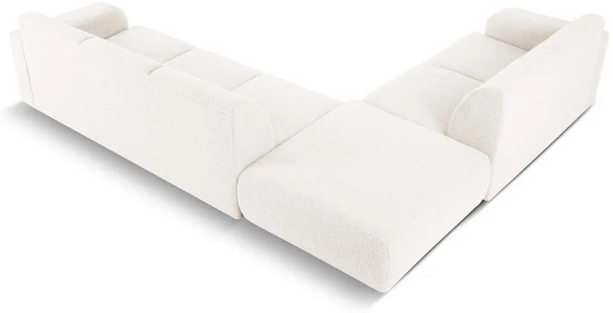 Colțar alb cu tapițerie din stofă bouclé (colț stânga) Molino – Micadoni Home