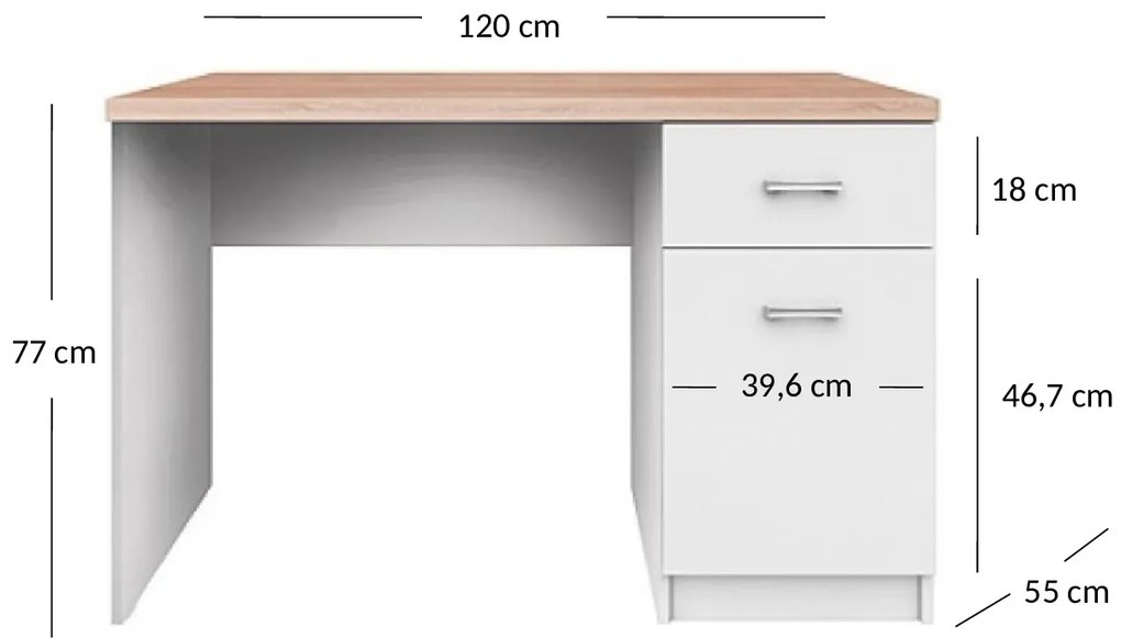 Masă de scris  Tianna (alb). 1053336