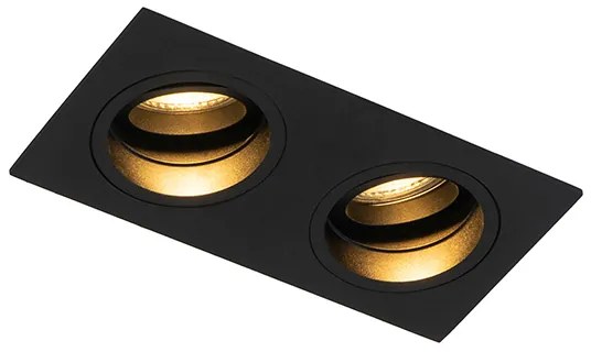 Spot încastrat inteligent negru, dreptunghiular, reglabil, incl. 2 WiFi GU10 - Chuck
