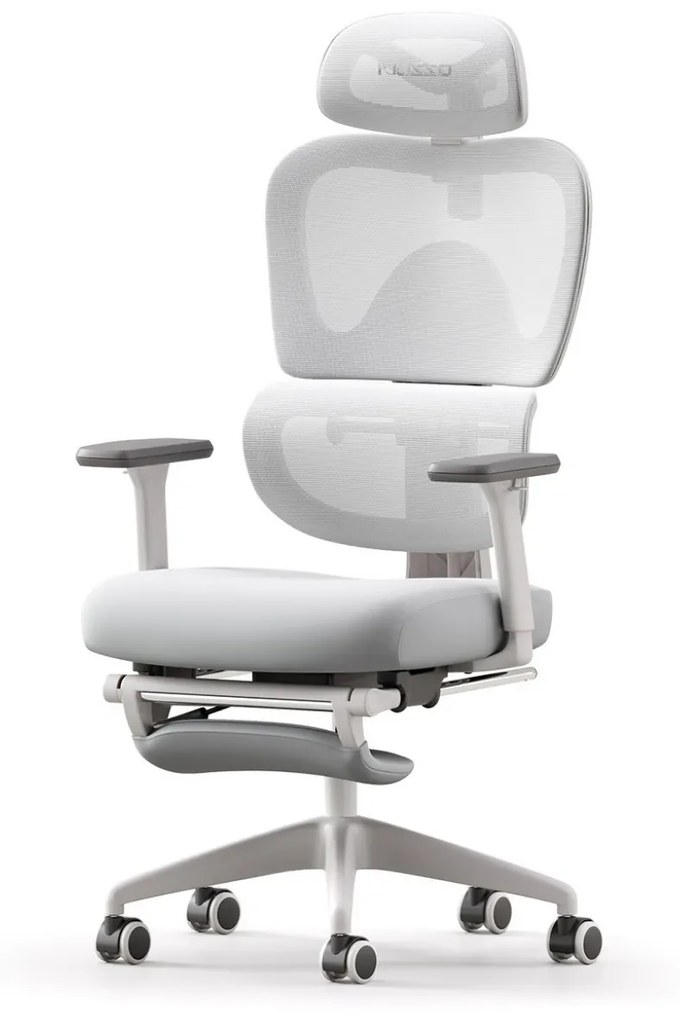 Scaun ergonomic MUSSO E600SE ADAPTIVE, șezut translatabil, cotiere 3D, suport lombar adaptiv, suport picioare, mecanism multifunctional inclinare/blocare, pivotant, Mesh, Gri