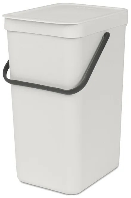 Cos de gunoi colectare selectiva Brabantia Sort&Go 1005516, 16 L, Maner, Montabil pe perete, Gri deschis