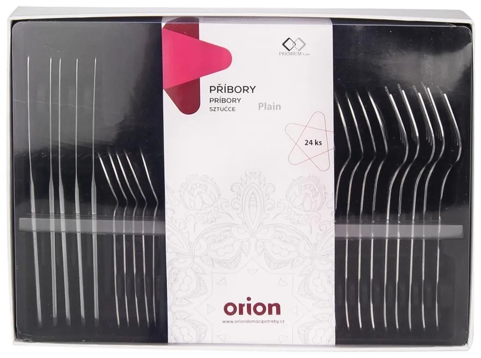 Tacâmuri argintii din oțel inoxidabil 24 buc. Plain – Orion