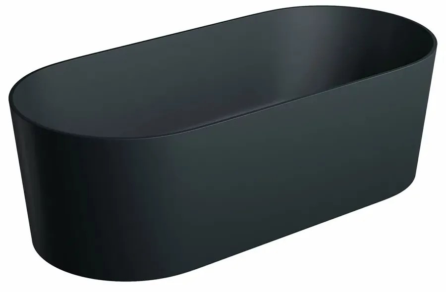 Cada freestanding compozit, negru mat, 180x76 cm, Foglia Evo Negru