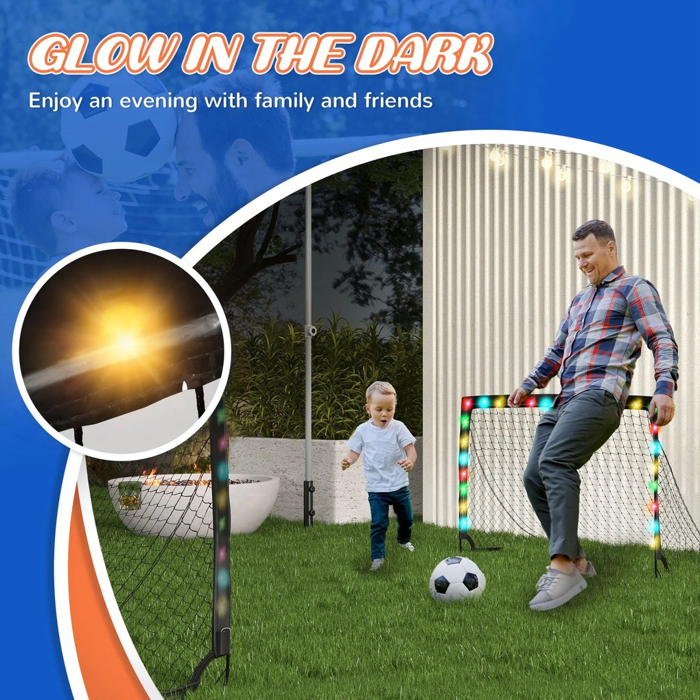 SPORTNOW Poarta de Fotbal cu Iluminare LED pentru Copii | Aosom Romania