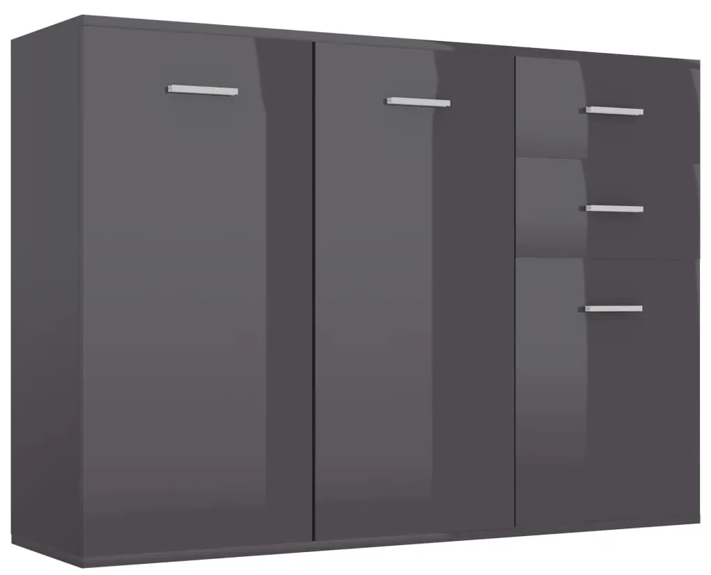 800701 vidaXL Servantă, gri extralucios, 105 x 30 x 75 cm, PAL