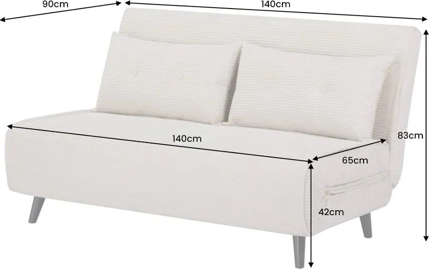 Fotoliu Pat SMART MULTIFUNCTION 140cm catifea raiata gri