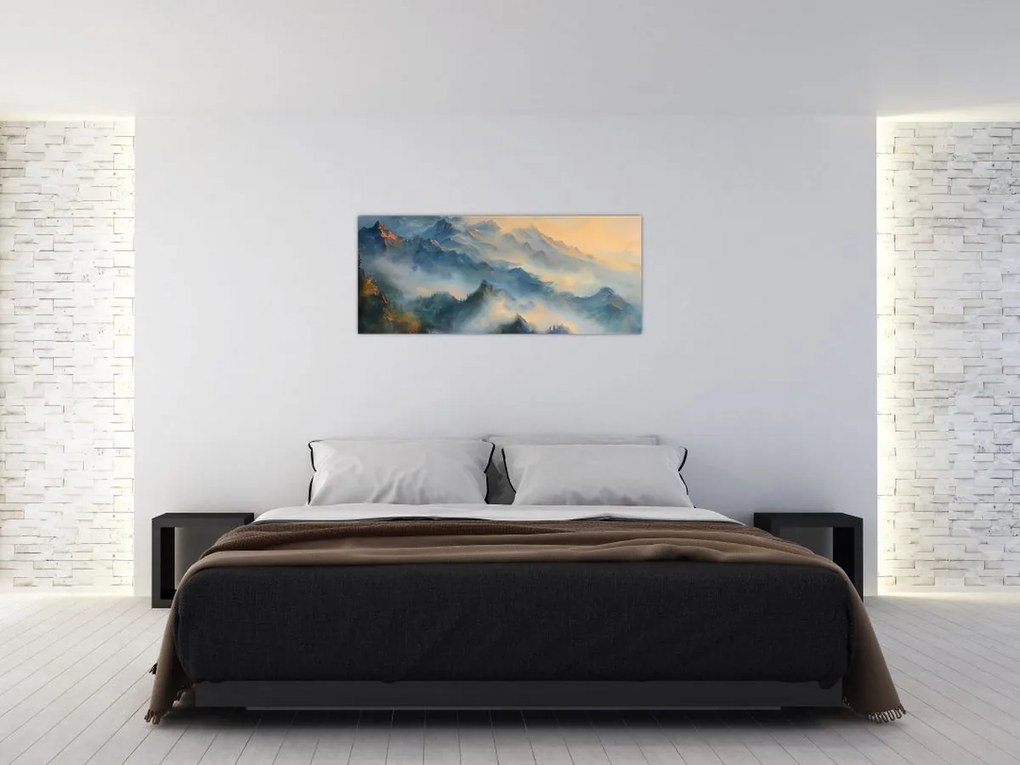 Tablou - Peisaj montan pictat (120x50 cm)
