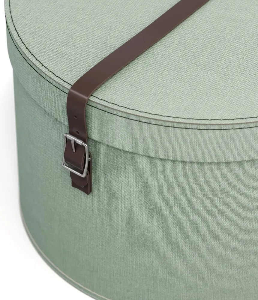 Cutii de depozitare albastru-verde 2 buc. din carton cu capac ø 37,5x25,5 cm Rut Canvas Paper Laminate – Bigso