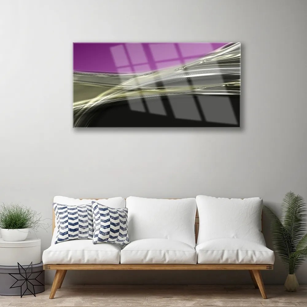 Tablou pe sticla Abstract Art Violet Gri Negru