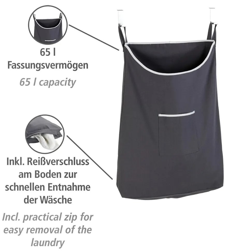 Coș de rufe suspendat Wenko Door Laundry, gri
