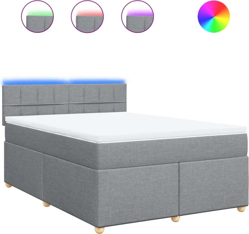 vidaXL Pat continental, gri deschis, 140x200 cm, material textil