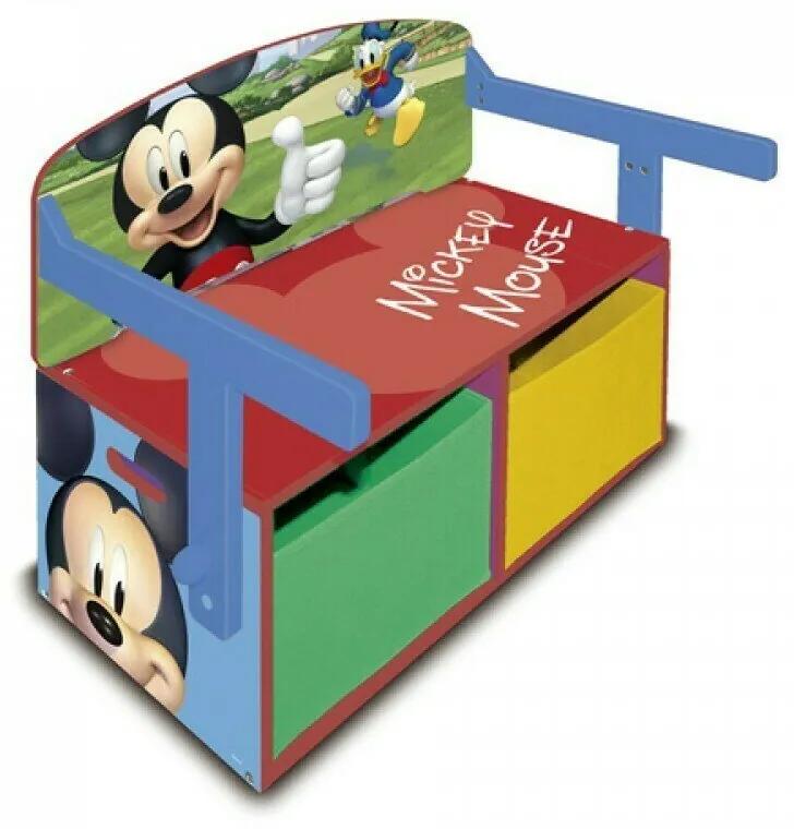 Arditex - Mobilier depozitare jucarii 2 in 1 Mickey Mouse, 70x60 cm