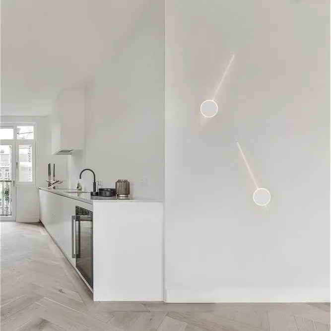 Aplica LED design modern minimalist CLOCK alba