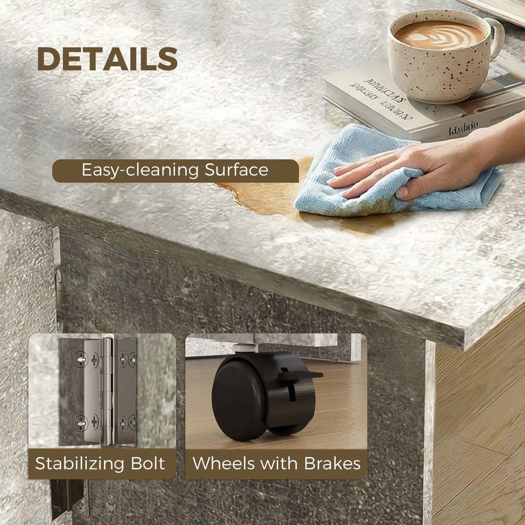 HOMCOM masă de dining, masă pliabilă economisire spațiu, masă economisire spațiu, masă extensibilă masă pliabilă masă economisire spațiu masă cu roți | Aosom Romania