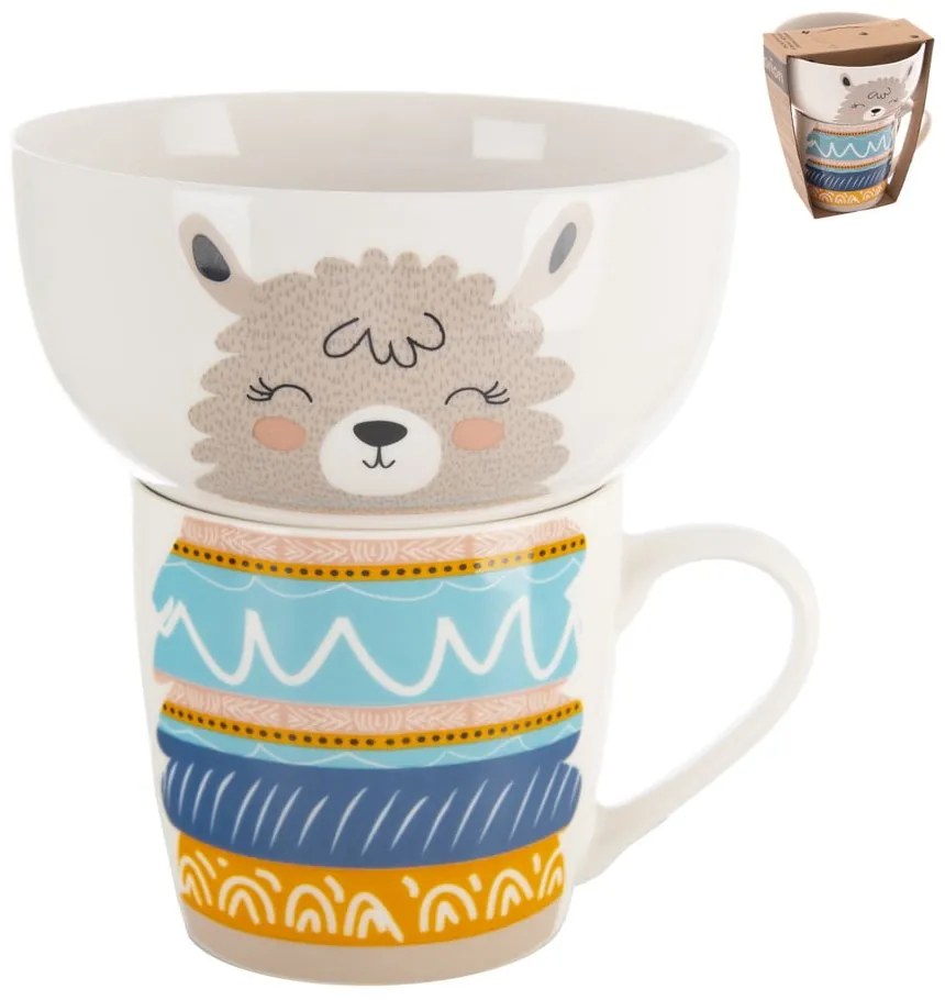 Set cană și bol 2 buc. din porțelan 350 ml – Orion