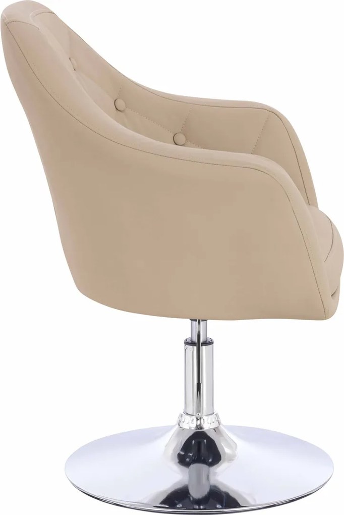 HR831N Scaun Crem Piele Ecologica Premium Soft cu Bază Cromata