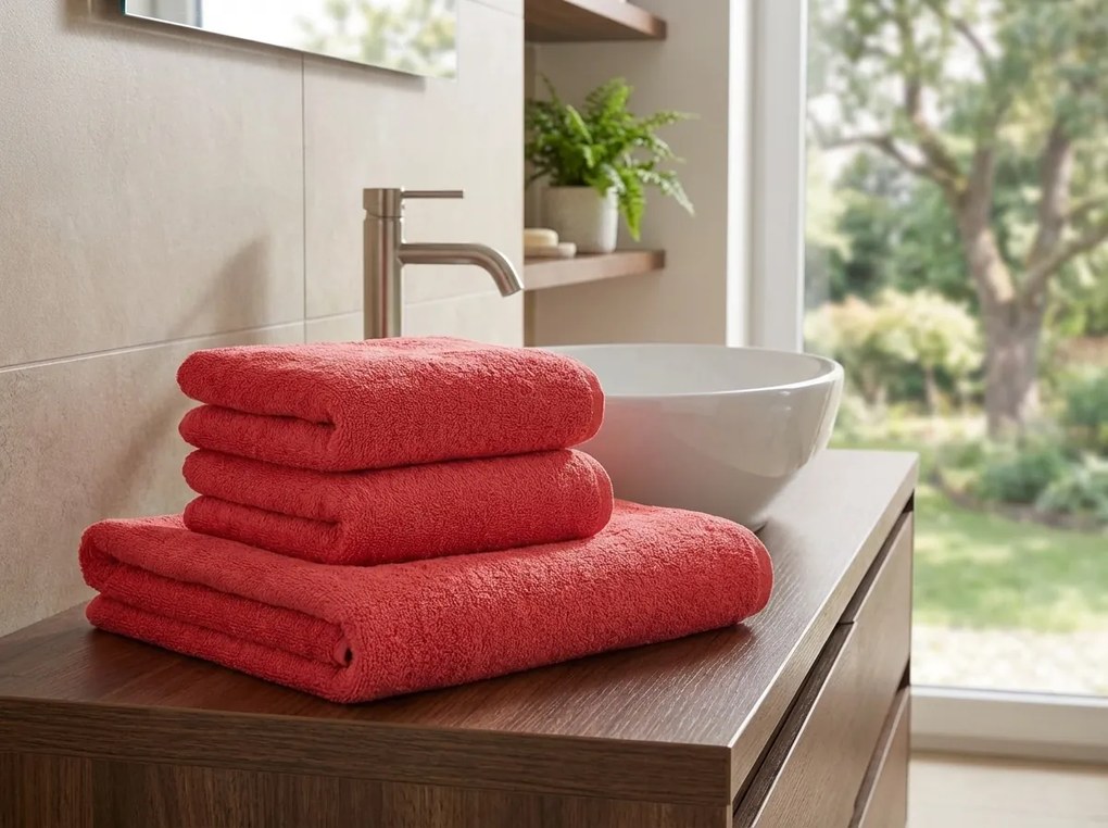 Prosop NORIELLE 50x90 cm rosu, 100% bumbac