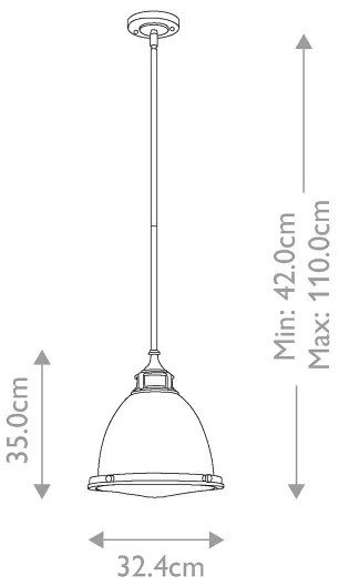 Lustră pe tijă Hinkley HK-AMELIA-P-M-HB AMELIA 1xE27/60W/230V alamă