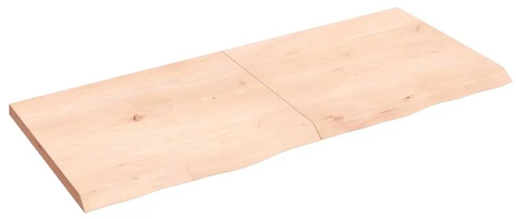 vidaXL Poliță de perete, 140x60x(2-4)cm, lemn masiv de stejar netratat