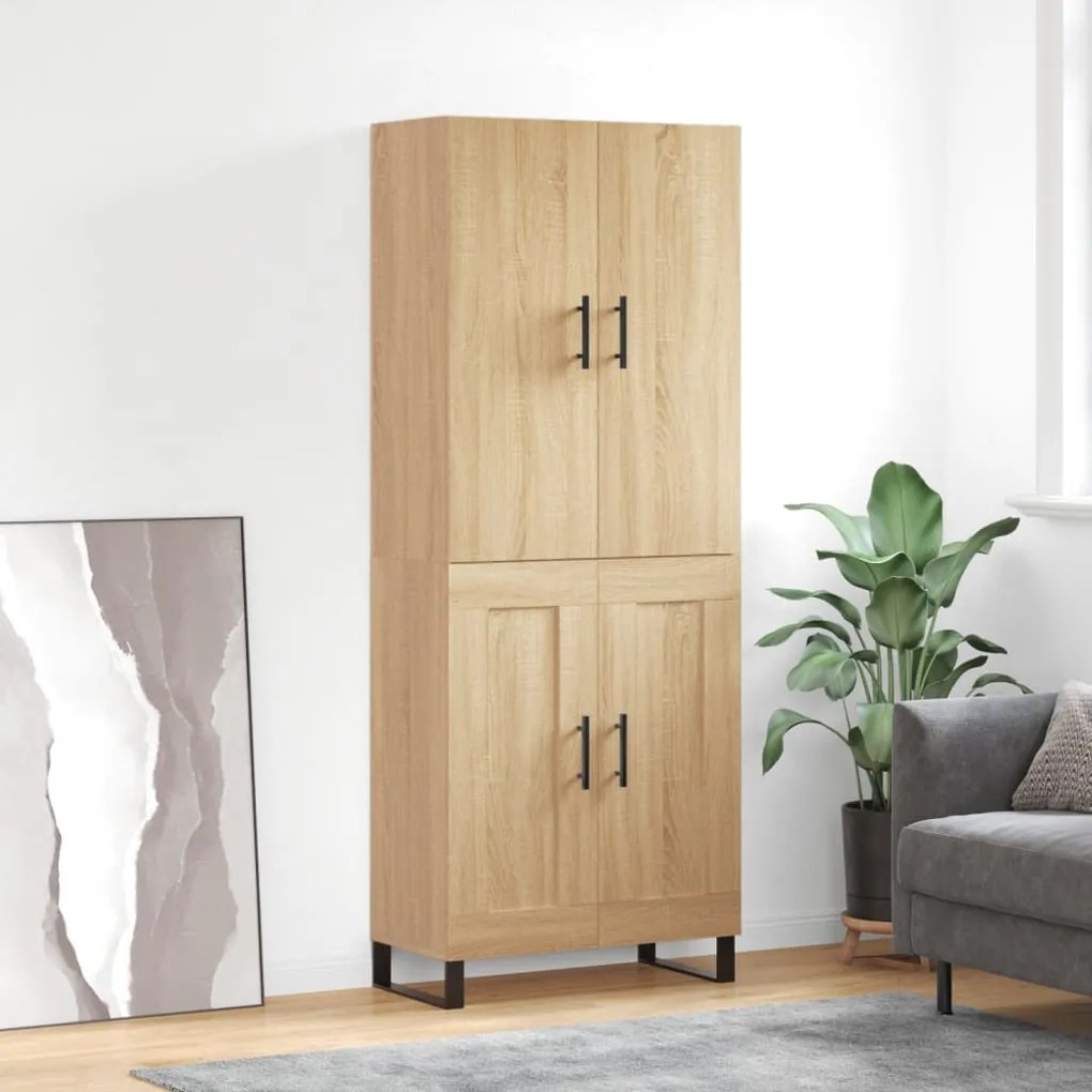 3195814 vidaXL Dulap înalt, stejar sonoma, 69,5x34x180 cm, lemn compozit