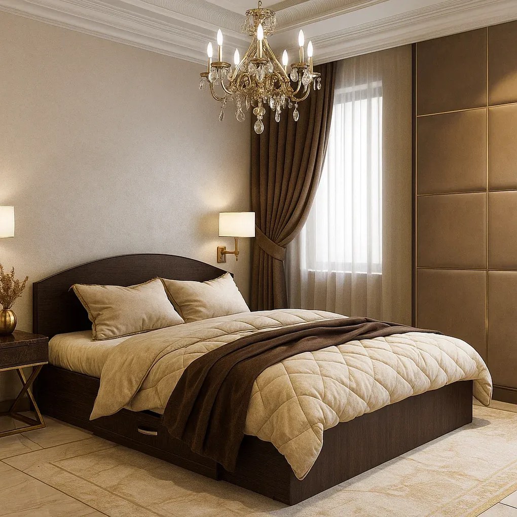 Pat cu sertar Clasic, 90x200 cm, Wenge Wenge 90x200 cm