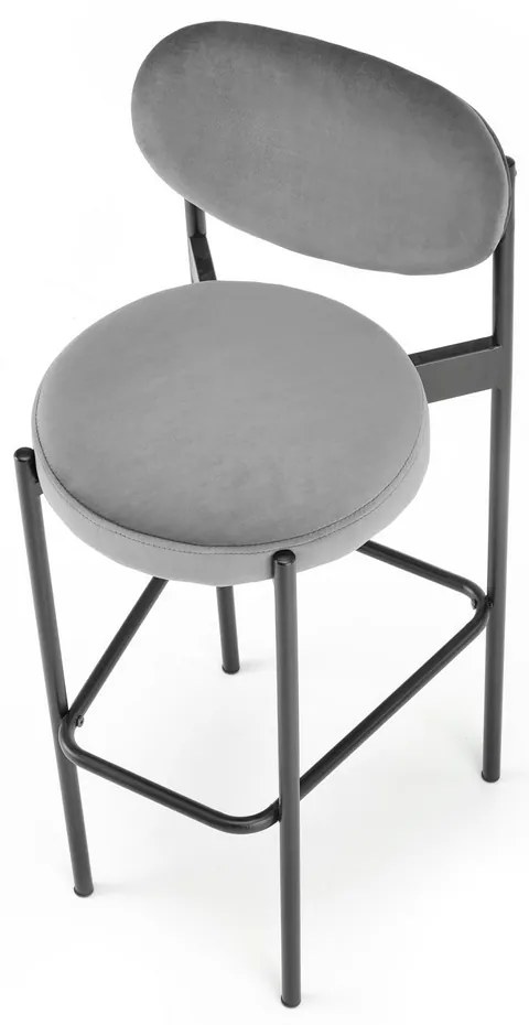 Scaun de bar Berk, gri