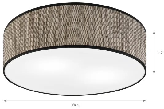 Plafonieră SIRJA, 2 x E27, 15 W, 230 V, Ø 45 cm, maro