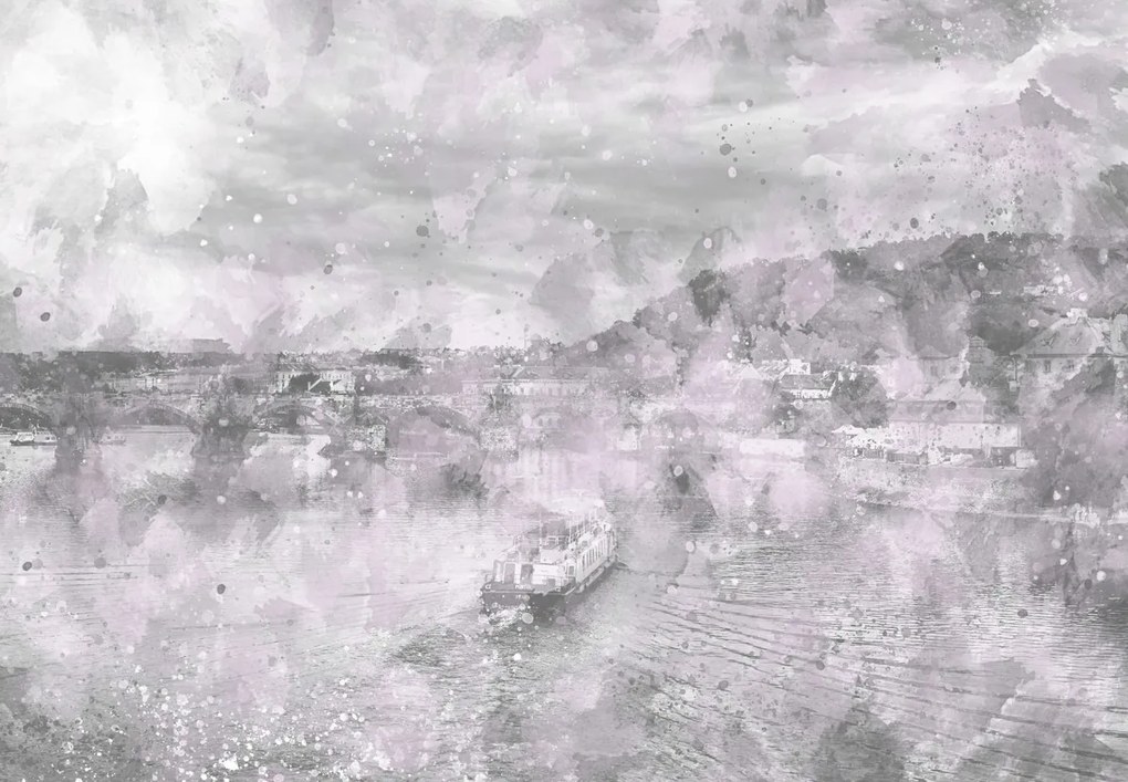 Fototapet - Oraș, acuarelă (147x102 cm)