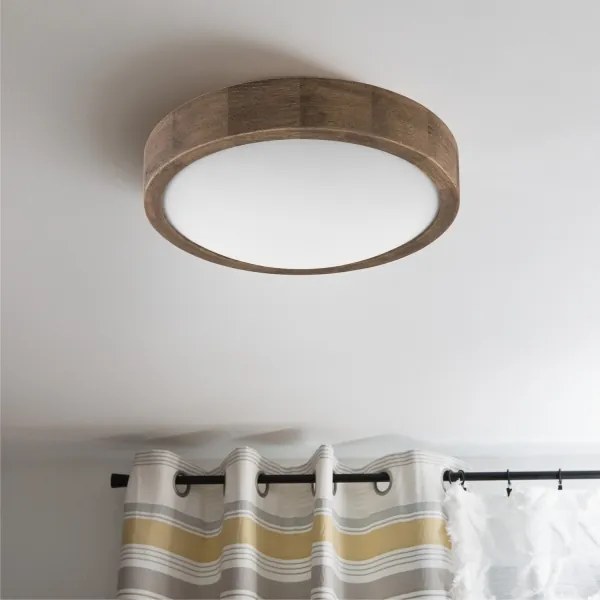Brilagi LED RGBW — plafonieră LED dimerizabilă CARVALHO SLIM 1xE27/9W/230V Wi‑Fi, stejar, Ø 27 cm