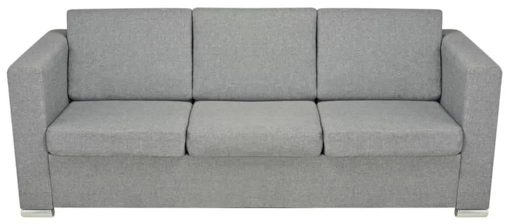 Canapea cu 3 locuri, gri deschis, material textil Gri deschis, Canapea cu 3 locuri