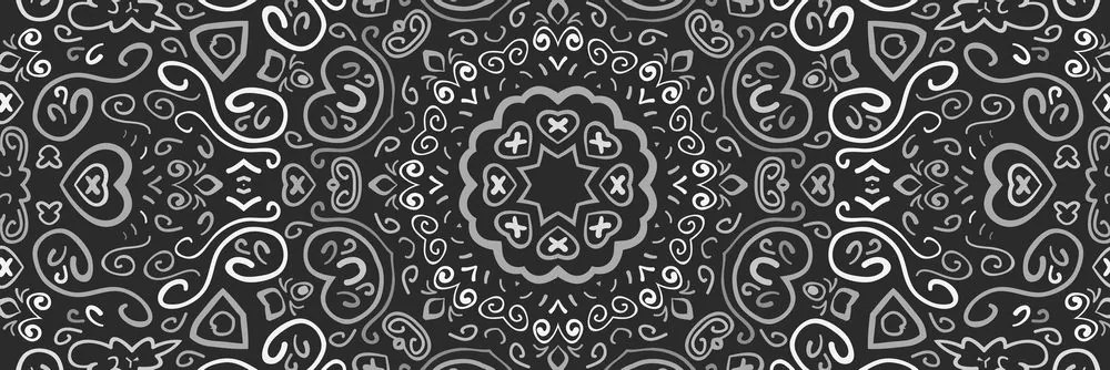 Tablou Mandala iubirii în design alb-negru