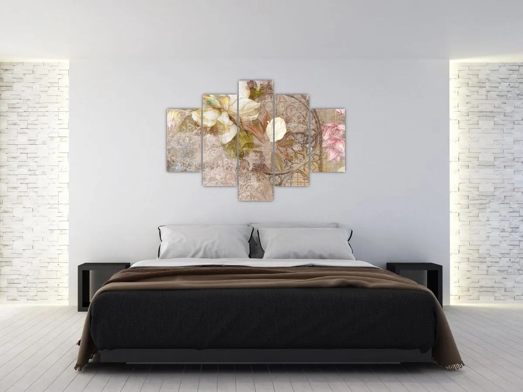 Tablou - Ornament de flori (150x105 cm)