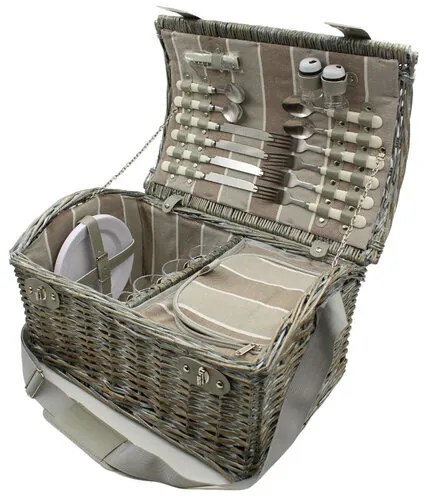 Coș picnic pentru 4 persoane Brown, 46 x 31x 21 cm