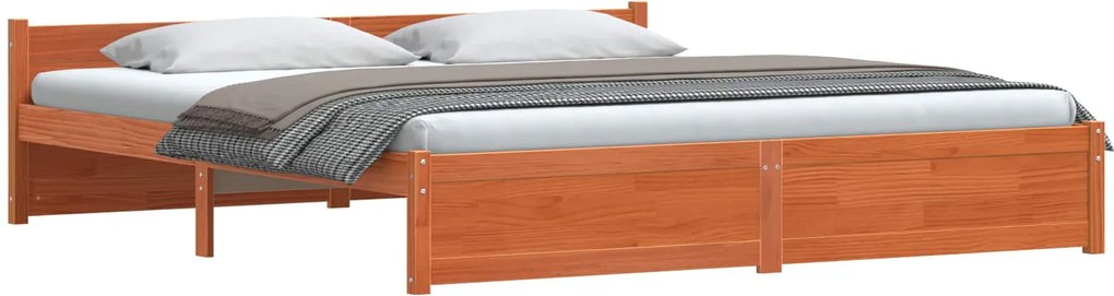 vidaXL Cadru de pat cu headboard Maroniu cerat 205.5 x 95.5 x 51 cm