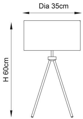 Endon 66986 - Lampă de masă TRI 1xE27/40W/230V crom mat/crem
