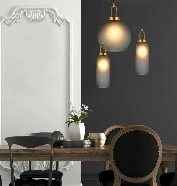 Pendul design modern Inor gri, alama antic 13cm